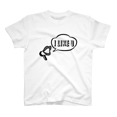 LipMegaphone “I LIKE U”_BK Regular Fit T-Shirt