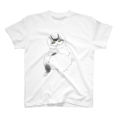 おいら去勢中猫 線画 Regular Fit T-Shirt