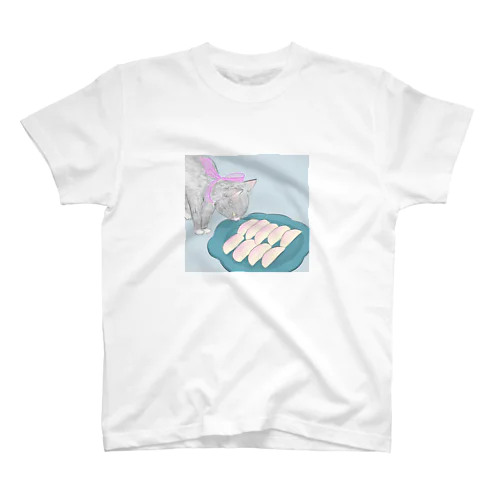 桃つまみぐいにゃんこ Regular Fit T-Shirt