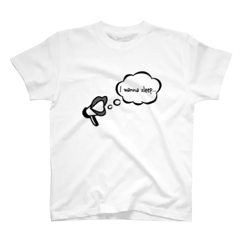 LipMegaphone “I wanna sleep”_BK Regular Fit T-Shirt