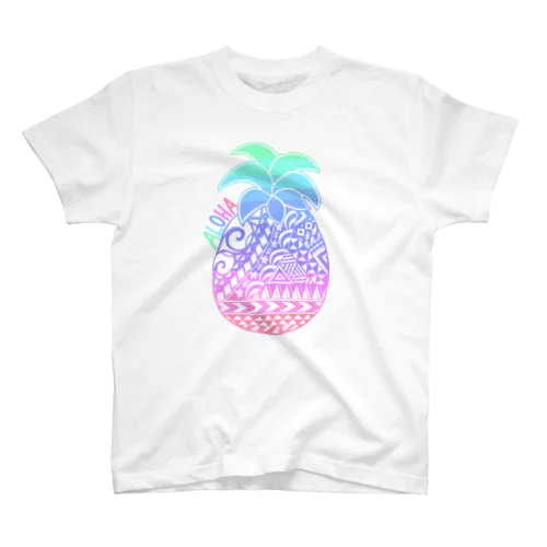 aloha❣️Pineapple♡gradation(white) Regular Fit T-Shirt