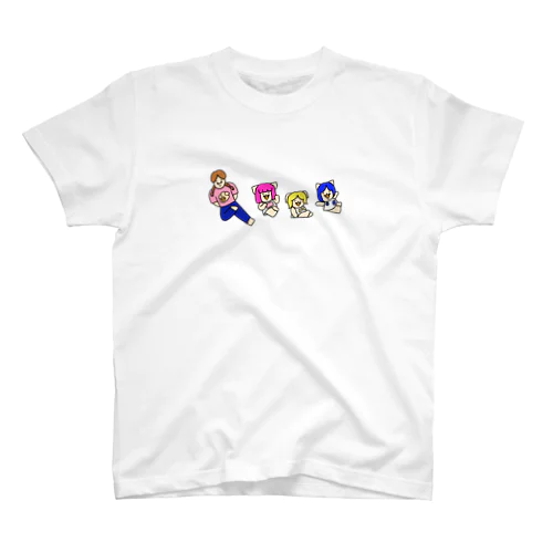 三匹の子むすめwith三つ編みガール スタンダードTシャツ