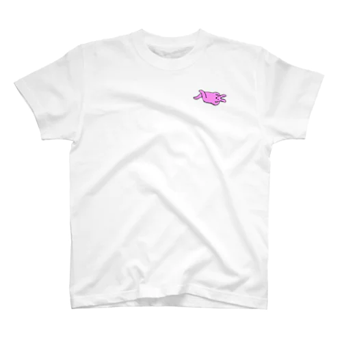 ごろ寝うさぎピンク Regular Fit T-Shirt