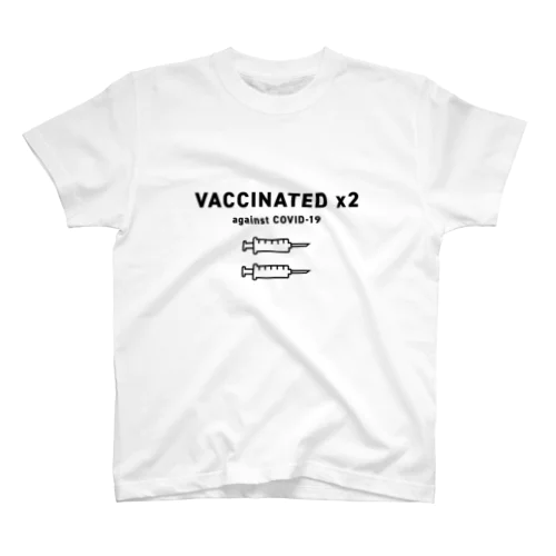 ワクチン接種済(VACCINATED 2回接種済み) スタンダードTシャツ