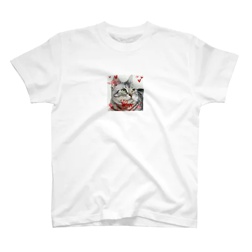 💖ラブリーにゃんこ キュンな猫 スタンダードTシャツ