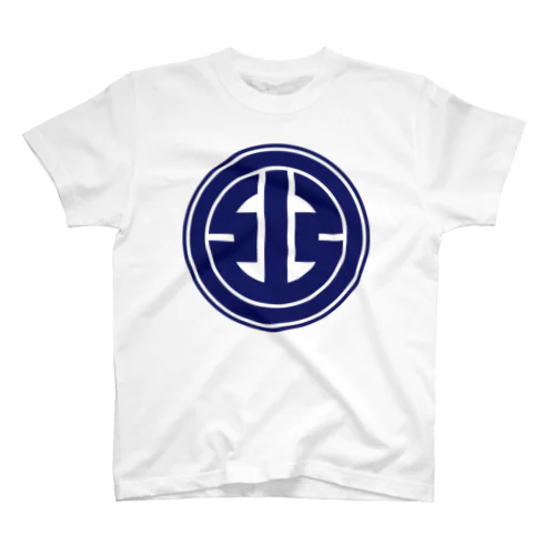 青い山文字ロゴ Regular Fit T-Shirt
