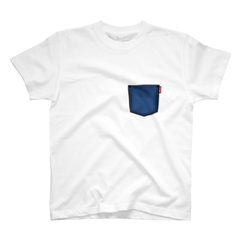 チョコア・ポケット: Blue Regular Fit T-Shirt