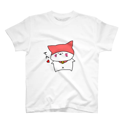 猫かぶりさん_照れちゃう Regular Fit T-Shirt