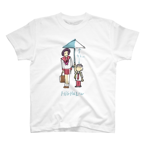 相合い傘身長差カップル Regular Fit T-Shirt
