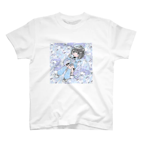 水色幼稚ボブ Regular Fit T-Shirt