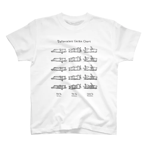 モノクロ / 柴犬の無防備チャート Regular Fit T-Shirt