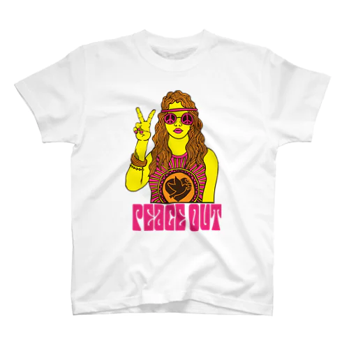 Peace out（じゃあまたね）ヒッピー Regular Fit T-Shirt