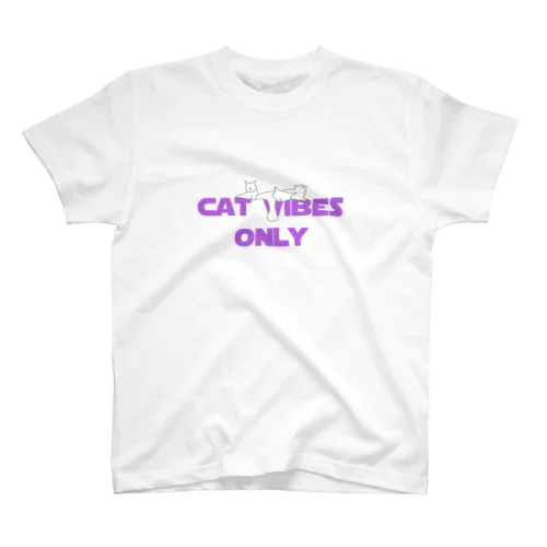 CAT VIBES ONLY purple for people スタンダードTシャツ