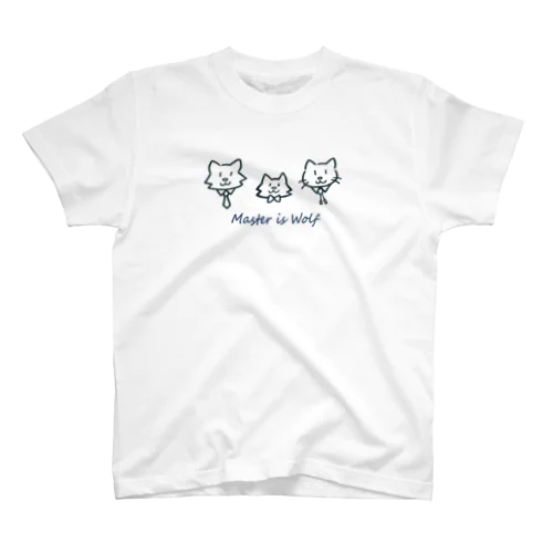 「マスターはオオカミ」のトリオ（モノクロ） スタンダードTシャツ