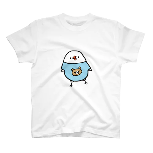 くまのTシャツを着た文鳥 スタンダードTシャツ