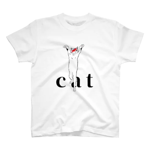 デヴィッドボウイのメイクを施したカッコいい白猫 Regular Fit T-Shirt