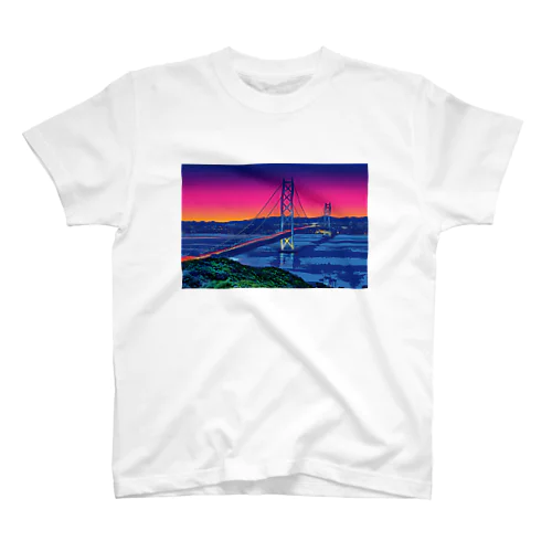 夕暮れの明石海峡大橋 Regular Fit T-Shirt