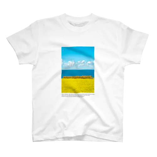 青い海と黄金の棚田 スタンダードTシャツ