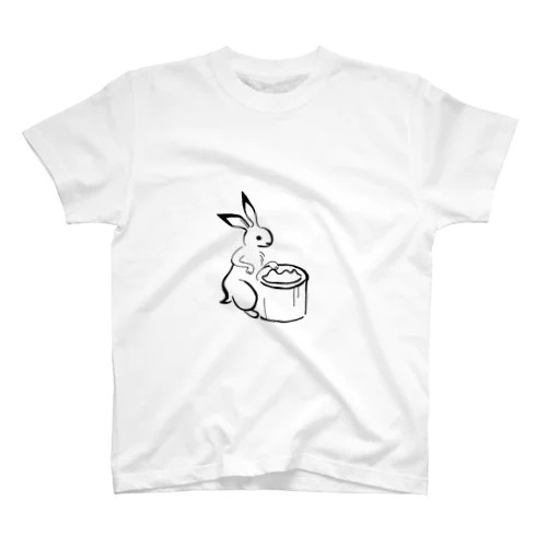 鳥獣戯画(餅つきうさぎ) スタンダードTシャツ