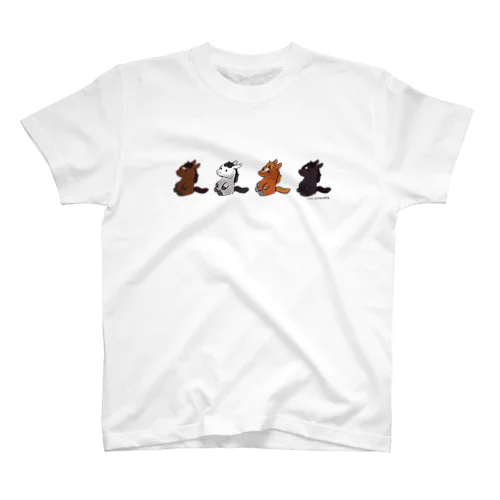 ちびうま(鹿毛、芦毛、栗毛、青鹿毛) Regular Fit T-Shirt