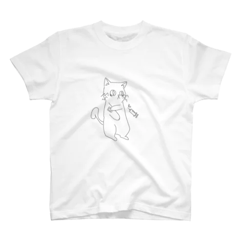 ワクチン接種ねこ Regular Fit T-Shirt