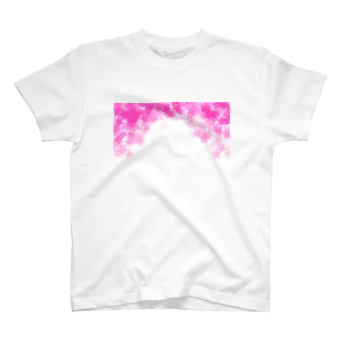 桜舞う２ル 水彩風スクエア横シームレス背景、フレーム Regular Fit T-Shirt