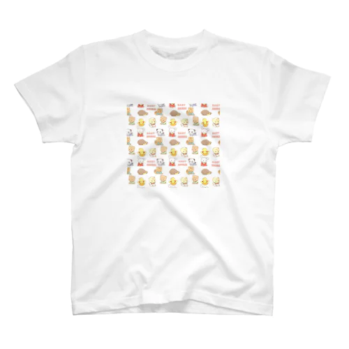 あにまる赤ちゃんアニマルプリント（白） スタンダードTシャツ