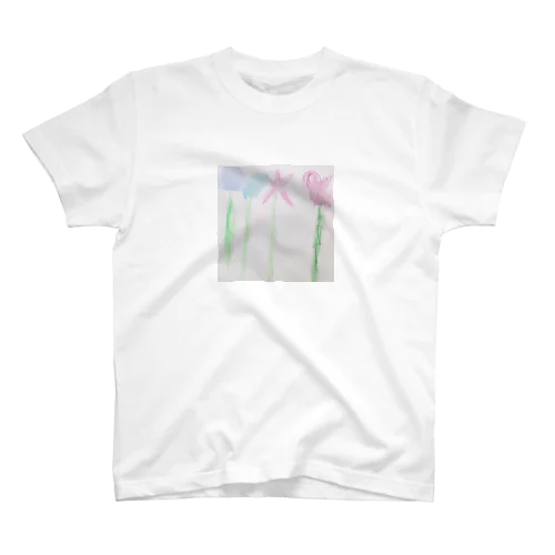 息子の優しい花の絵 Regular Fit T-Shirt