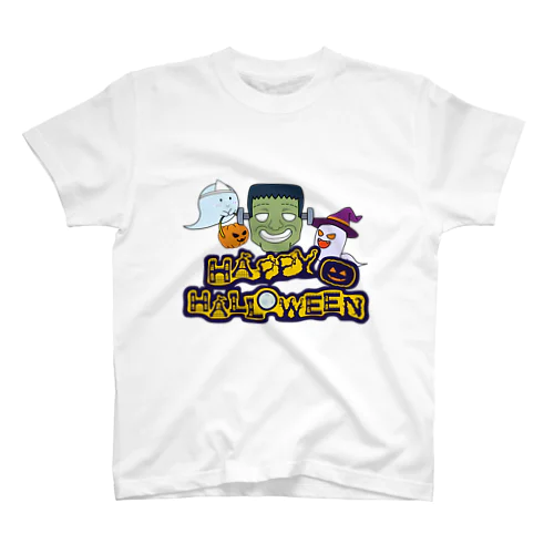 フランケンシュタインとゴーストの『ハッピーハロウィン！！』 Regular Fit T-Shirt