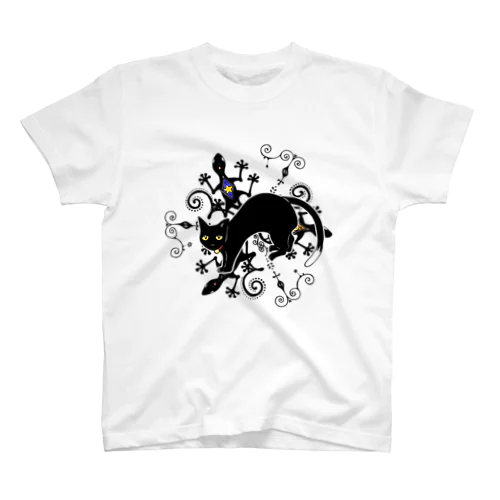 トカゲと黒猫１ スタンダードTシャツ