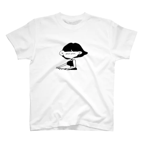 風切る黒まつげちゃん Regular Fit T-Shirt