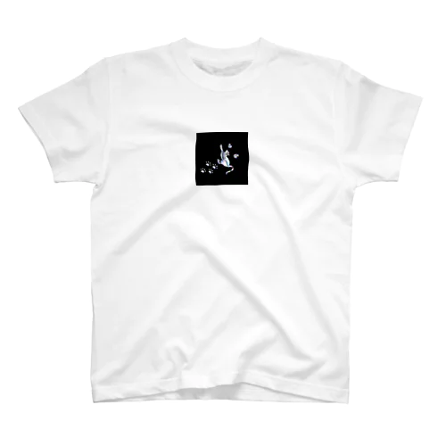 猫　螺鈿細工調　横向き Regular Fit T-Shirt