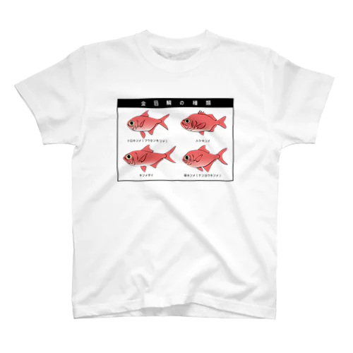 ４種類の金目鯛 イラスト デザイン スタンダードTシャツ