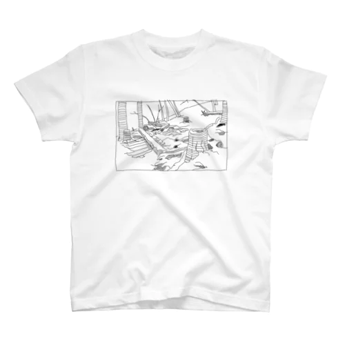 寄り道 線画 Regular Fit T-Shirt