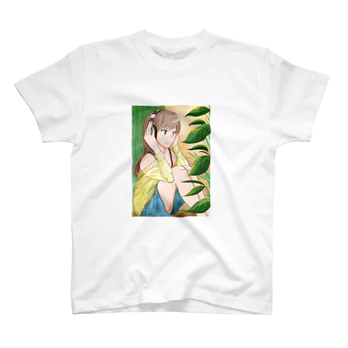 ヘッドフォンの少女B スタンダードTシャツ