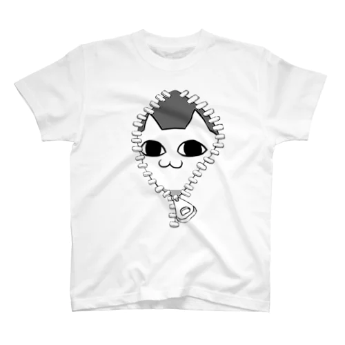 ジッパーから見てくる猫 Regular Fit T-Shirt