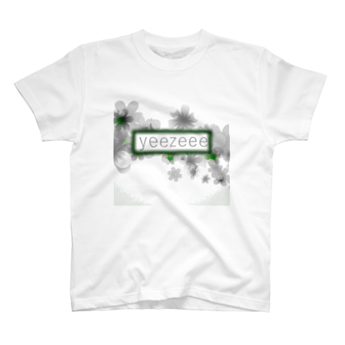 イラストフラワー×yeezeeeロゴ Regular Fit T-Shirt