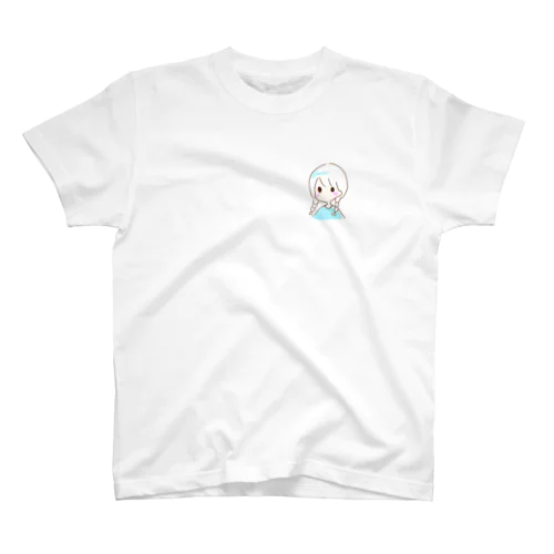 三つ編みの女の子(青色・水色) スタンダードTシャツ