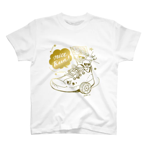 カラーが選べる/Twin pigs(プリント:Gold） スタンダードTシャツ