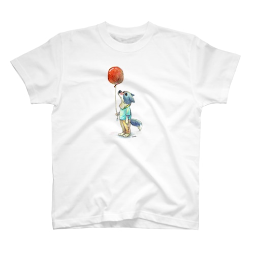 風船が怖いボーダーコリー Regular Fit T-Shirt