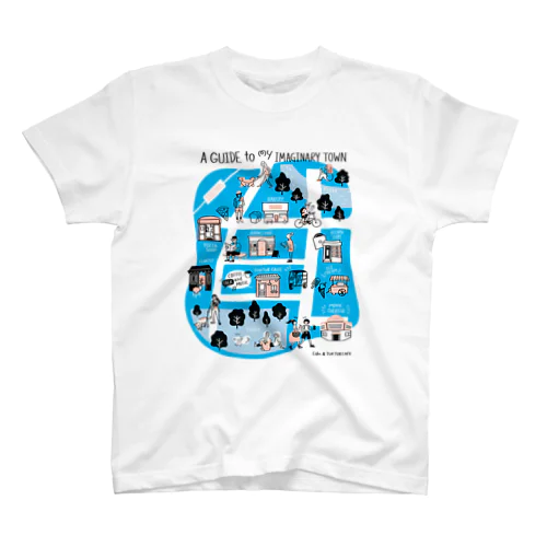 TUK TUK CAFE MAP T-BLUE Regular Fit T-Shirt