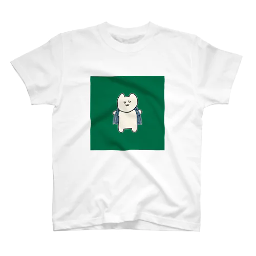 肩にロープをかけた猫ちゃん（緑）Tシャツ Regular Fit T-Shirt