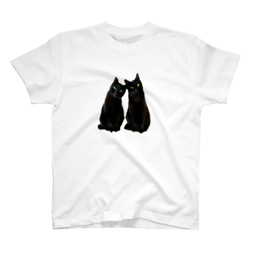 黒猫ブルー✨イエロー スタンダードTシャツ