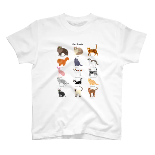 猫種類一覧Tシャツ スタンダードTシャツ