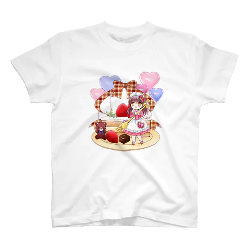 苺ショートケーキ（チェックリボン） スタンダードTシャツ