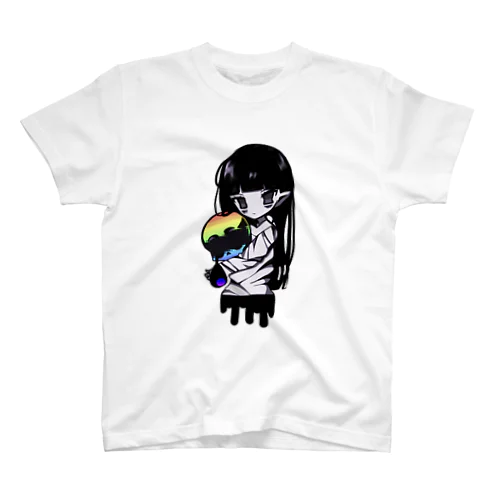 ドッド絵な〜に持ってんの眠女の子 Regular Fit T-Shirt