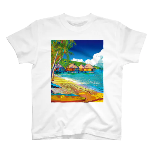 ボラボラ島の水上バンガロー スタンダードTシャツ