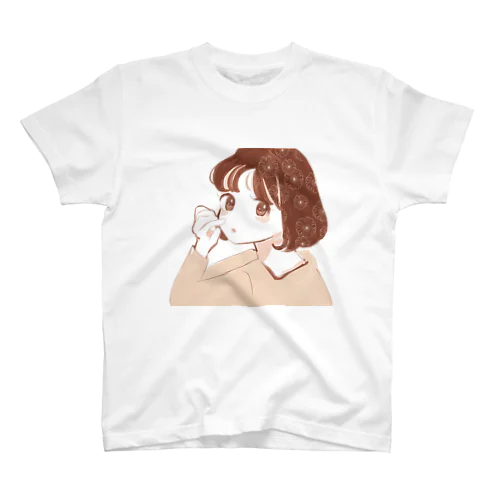 お花と女の子 Regular Fit T-Shirt