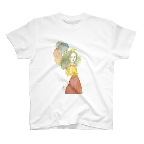 風船と少女　Girl with Balloon Regular Fit T-Shirt
