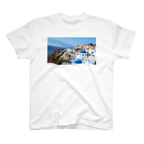 【世界一周旅】ギリシャ　サントリーニ島の景色 スタンダードTシャツ